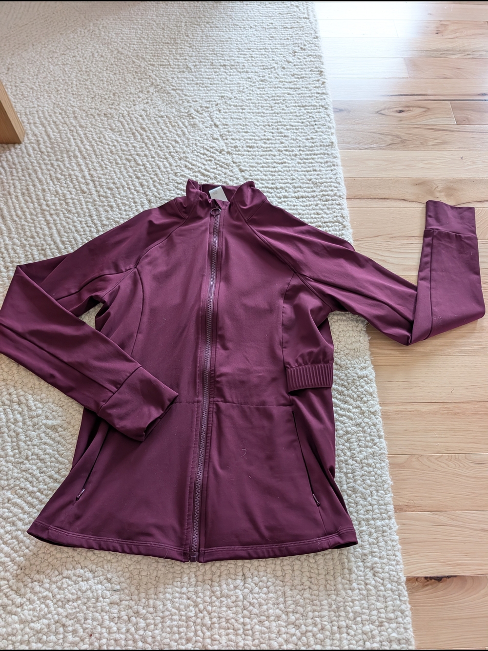 Fabletics Deep Wine Full-Zip Bomber Jacket